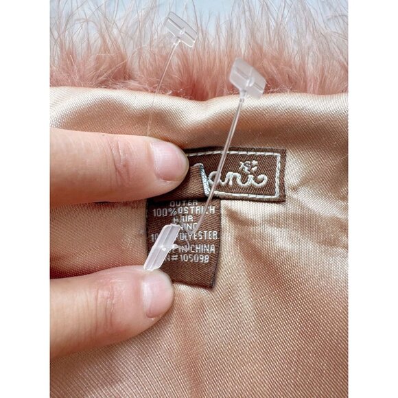 AKUALANI Dusty Pink Ostrich Feather Cropped Vest Shrug, Size S/M - Picture 12 of 13